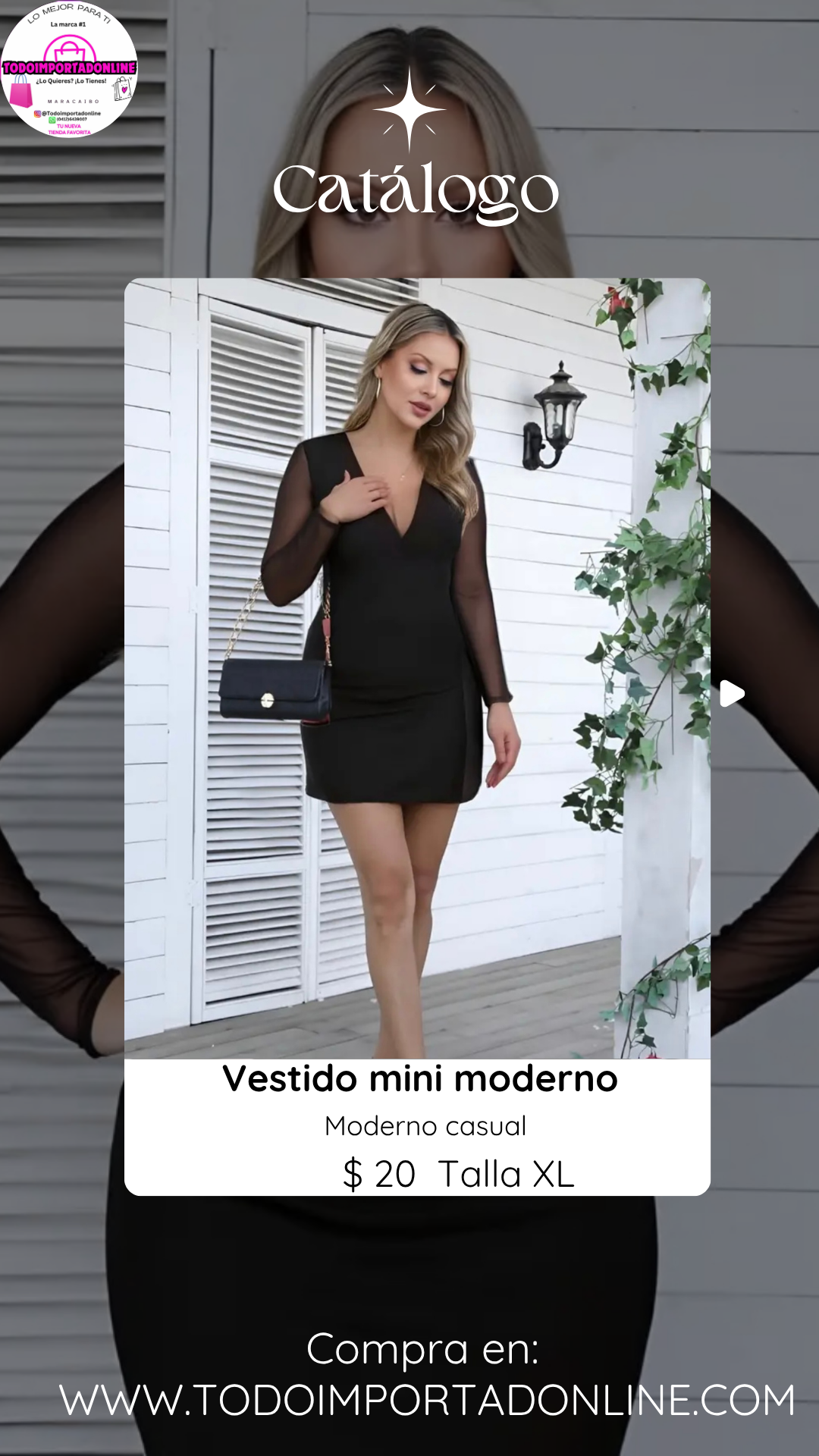 Vestido mini moderno de dama