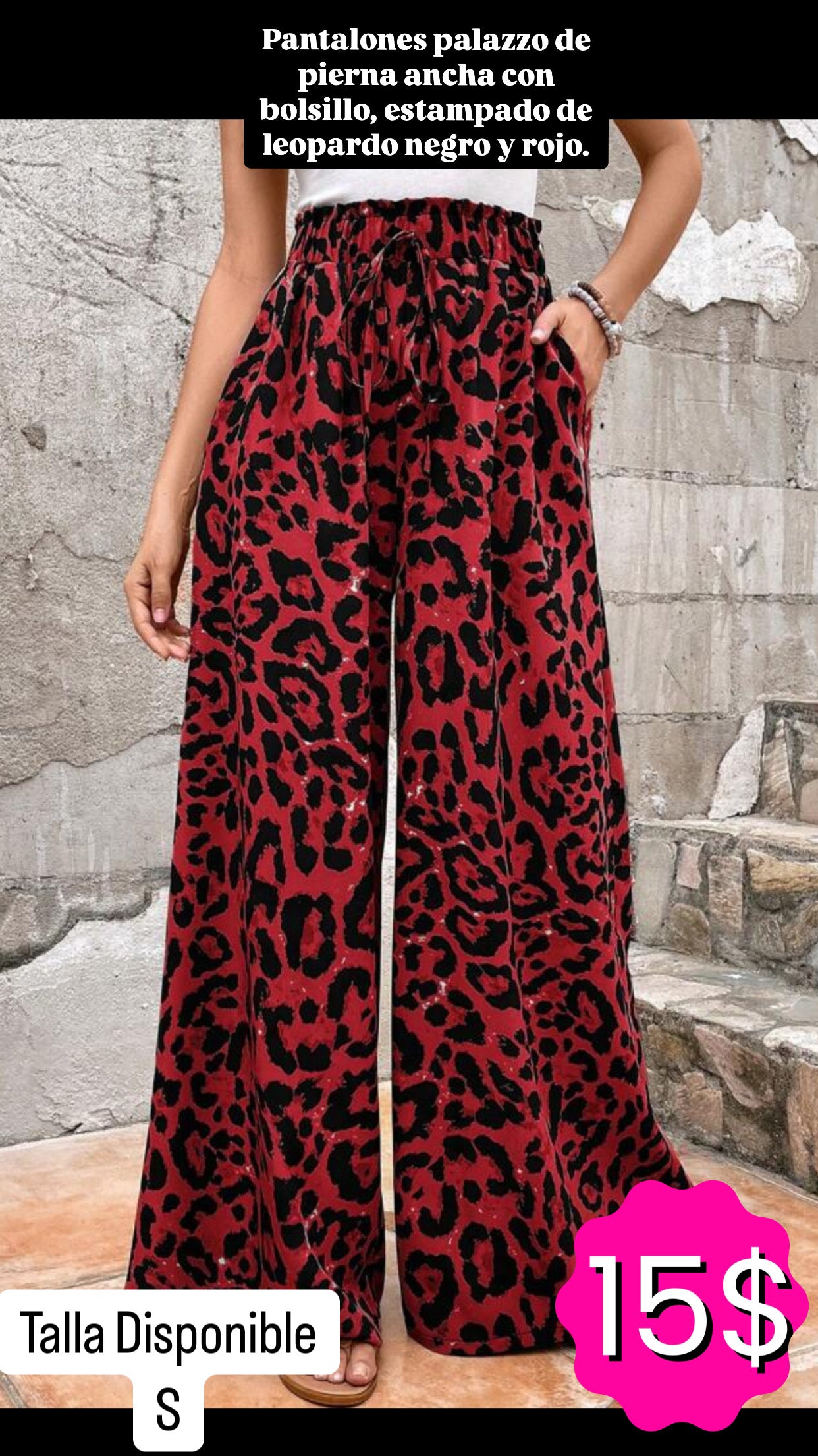 Pantalones palazo animal print de dama