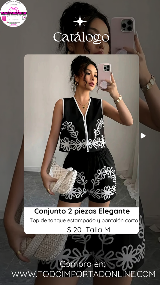 Conjunto de dos piezas elegante de dama