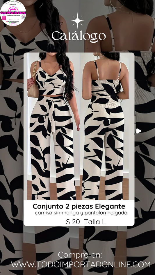 Conjunto de dos piezas elegantes de dama