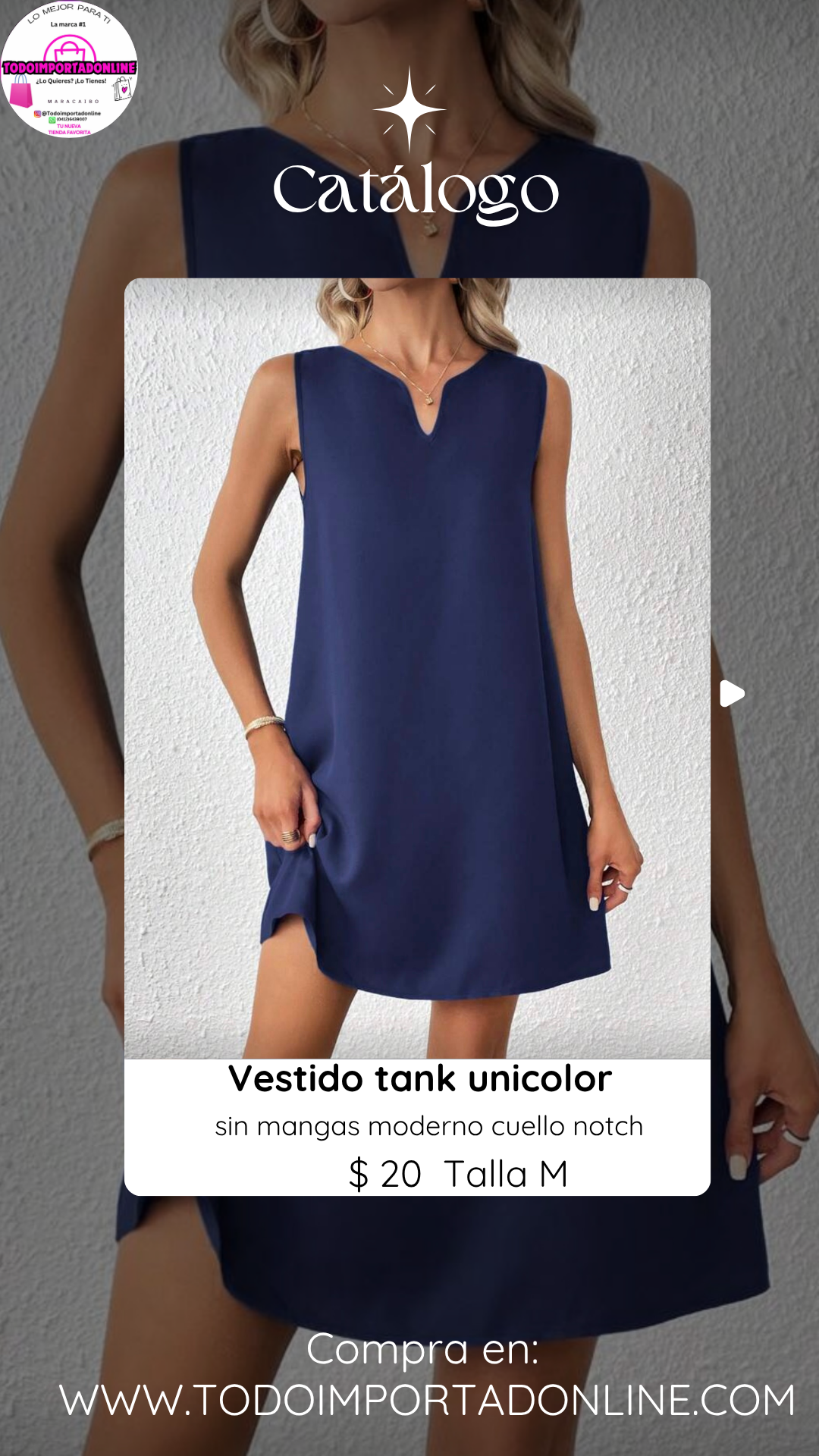 Vestido Unicolor para Dama