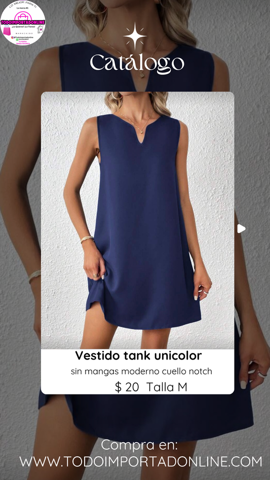 Vestido Unicolor para Dama