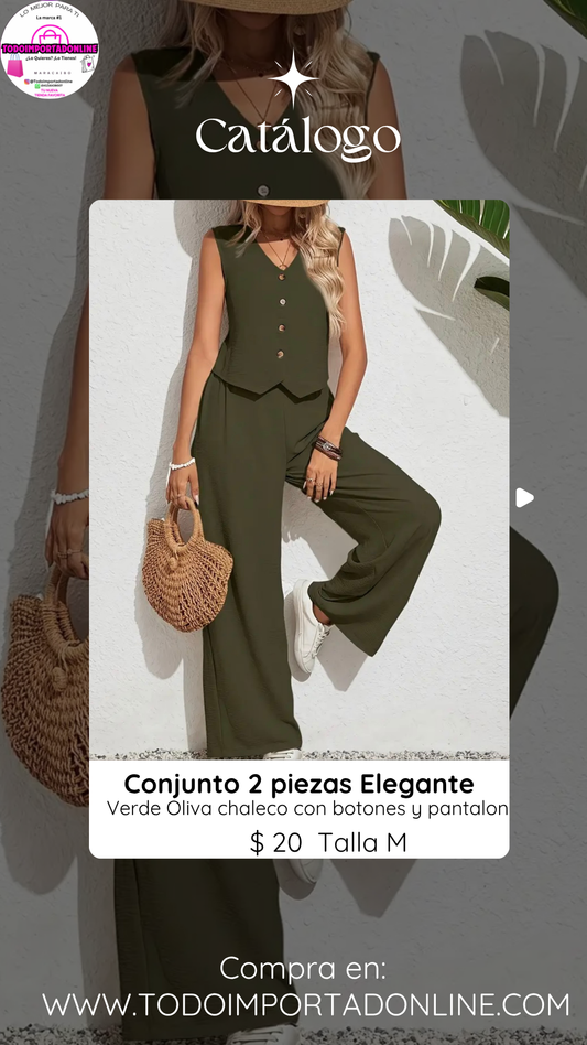 Conjunto de dos piezas elegantes de dama