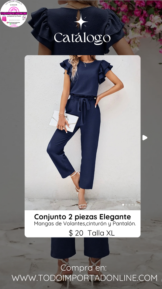 Conjunto elegante de dama 2 piezas